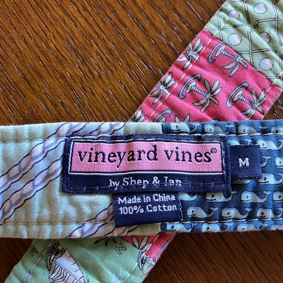 Vineyard Vines Patchwork Fabric Ring Belt-Size Medium - Picture 3 of 10